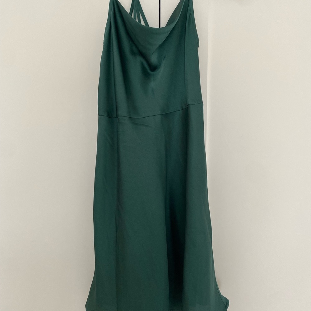 Abercrombie & Fitch | cow neck emerald mini dress